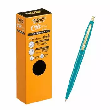 Bic Japan Bic Click Gold Шариковая ручка Бирюзово-зеленый CFCGTGR05BLKJ Ручка, 0.5, На масляной основе, Черный, Пишет плавно, Корпус, Набор из 12 штук,