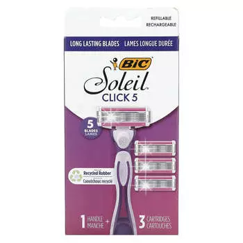 BIC, Soleil Click 5, 1 ручка, 3 картриджа