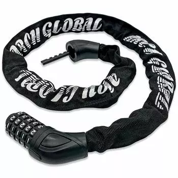 Bicycle 100cm Dial Chain Lock New Key Round Steel Includes Instruction Manual and Warranty for Road Bikes and Cross Bikes ARCH-GLOBAL Lock, чёрный