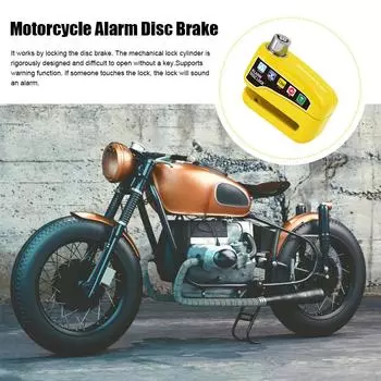 Bicycle Alarm Disc Brake Electric Lock Anti Theft Motorcycle Alarm Brake Rotor Padlock Aluminum Alloy For Bicycle Motor Scooter чёрный
