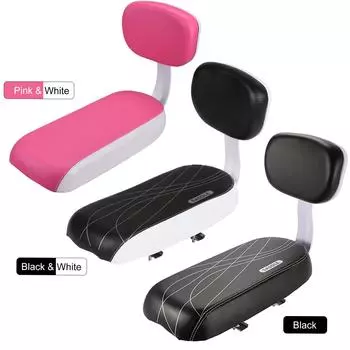 Bicycle Back Seat Cycling Bike Bicycle MTB PU Leather Soft Cushion Rear Rack Seat Children Seat with Back Rest красный