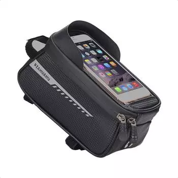 Bicycle Bag Phone Bag Waterproof Mountain Bike Front Top Tube Bag Cycling Touch Screen Phone Holder Road Bike Bag чёрный
