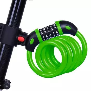 Bicycle Bike Dial Lock Wire Lock Bicycle Lock Length 1200mm Cross Section Diameter 12mm 5 Digits Keyless Holder Included 7 Colors Anti-Theft (Green)