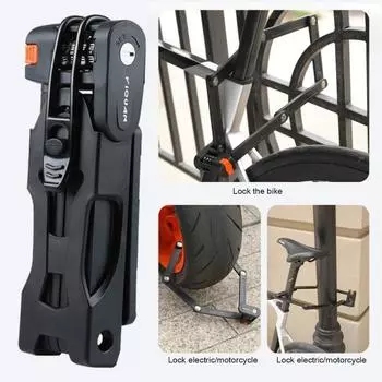 Велосипедный кодовый замок, прочный, водонепроницаемый, 4-значный, сбрасываемый, складной, для шоссейного горного велосипеда, защита от кражи