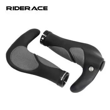 Bicycle Grips TPR Rubber Integrated Alluminium Alloy Single Locking Bike Handlebar Cover Anti-Skid Shock Absorption Cycling Grip серый