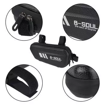Bicycle Hard Shell Bags Cycling Top Tube Front Frame Bag MTB Road Triangle Pannier Dirtresistant Waterproof Triangle Bag 1.6L чёрный