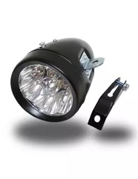 Bicycle Headlight 7 LED Cannonball Type Retro Design Battery Operated k-cocochi (Black)