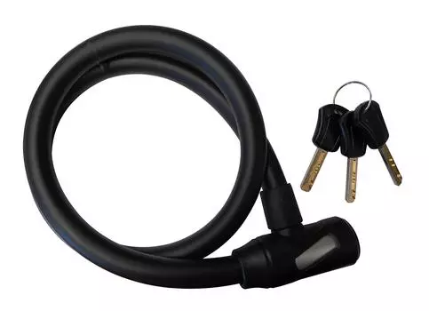 Bicycle key extra thick cylinder lock 18mm x 90cm black 43372