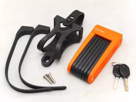 Bicycle Key Folding Lock 20cm Blade Lock Anti-Theft (Orange)