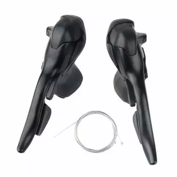 Bicycle Left and Right Transmission Shifter Lever Control Lever Speed Trip Shifter Road Bike Derailleur with Cable Road Bike Shifter Thumb Shifter
