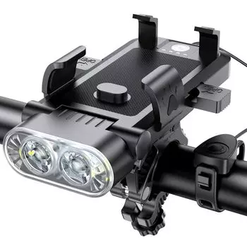 Bicycle Light Rechargeable Smartphone Large Capacity 4 Dimming Modes USB Rechargeable 2