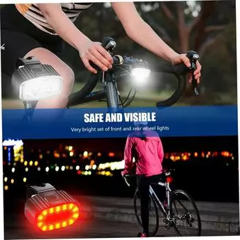 Bicycle Light USB Rechargeable Bicycle LED Waterproof Headlight Taillight Bright Flashlight Outdoor Night Cycling Accessories