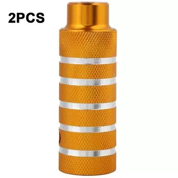 Bicycle Metal Heavy Duty Foot Stand Pegs Rear Stunt Pegs Footrest Bike Accessories (golden)