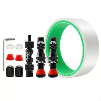 Bicycle No Tubes Valve Kit Bikes Valves Stem Tubeless Repair Kits 29mm Tape Yellow