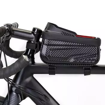 Bicycle Phone Bag Waterproof Bike Bag Waterproof Eva Hard Shell Bike Phone Bag For Cycling Touchscreen Front Frame For Road чёрный