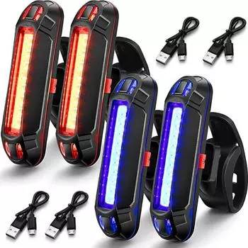 Bicycle Rear Light Waterproof USB Rechargeable LED Safety Warning Lamp Bike Flashing Accessories Night Riding Cycling Taillight white light