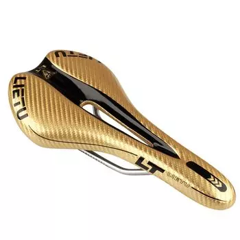 Bicycle Seat Bicycle Saddle Hollow Breathable MTB Bicycle Seat Mountain Bike Seat and Road Bike Saddle Golden Black &