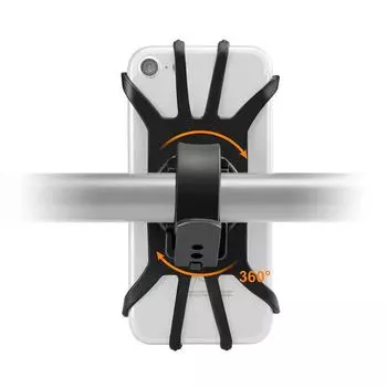 велосипедный силиконовый держатель для мобильного телефона и навигации может вращаться на 360 градусов для горного велосипеда чёрный