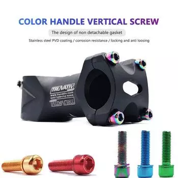 Bicycle Stem Bolts with Washers M5x18mm MTB Bike Titanium Plated Stem Bolts Allen Head for Mountain Road Bike синий