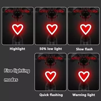 Bicycle Tail Light Cycling Lamp Multi Lighting Modes Usb Rechargeable Led Flash Tail Rear Lights Mtb Seatpost Bike Accessories 76MM