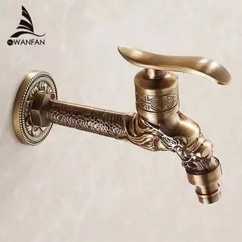 Bidcock кран античный бронзовый дракон резной кран для ванной швабры кран для стиральной машины уличный кран для сада WF-18654