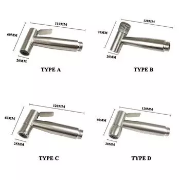 Биде из матовой нержавеющей стали Shattaf Душ-спрей Гигиенический мусульманский туалет Ручная насадка-распылитель Душ-биде с держателем клапана