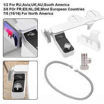 Биде сиденье унитаза насадка неэлектрическая самоочищающаяся двойная насадка для мытья холодной водой смеситель для ванной комнаты женский распылитель-3 режима 3/8