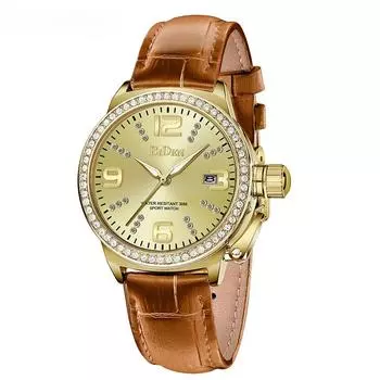 BIDEN Женские модные водонепроницаемые кварцевые часы с бриллиантами и календарем