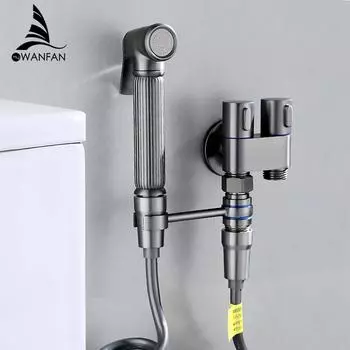 Bidet Faucets Wall Brass Cold Water Toilet Corner Valve Handheld Hygienic Shower Head Wash Car Pet Sprayer Airbrush Tap 811791