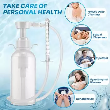 Биде Вагинальный очиститель Анальный душ Клизменный инструмент Многоразовый медицинский ирригатор для влагалища Шприц для очистки ануса Женский очиститель влагалища белый