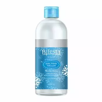 Bifesta Cleansing Lotion Dual Phase Pore Clear Cleansing Water Makeup Remover Pore Dirt Unscented 360ml (x 1)
