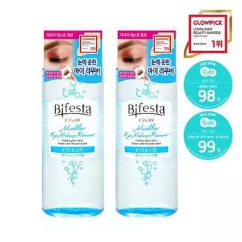 Bifesta Мицеллярное средство для снятия макияжа с губ и глаз Double Plan (145мл+145мл), Корея очищение