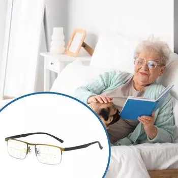 Бифокальные очки для чтения для мужчин Smart Zoom Компьютерные очки для чтения Блокировка синего света Анти-усталость глаз Легкие очки с улучшенной защитой зрения D золотистый