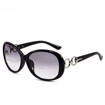 Бифокальные солнцезащитные очки для чтения, большие солнцезащитные очки для чтения для женщин, защита от ультрафиолета, коричневый цвет +2,0 2.5