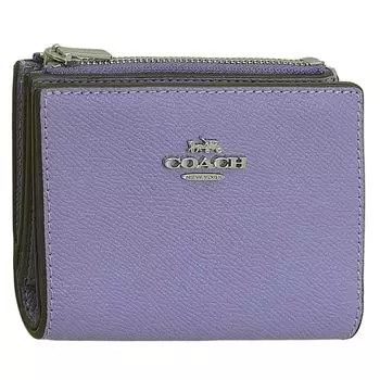 Bifold Wallet Compact Outlet Brand Cross Grain Leather Bifold Wallet CR983 [Coach] Women s (SV/LIGHTVIOLET/Purple) [Item]