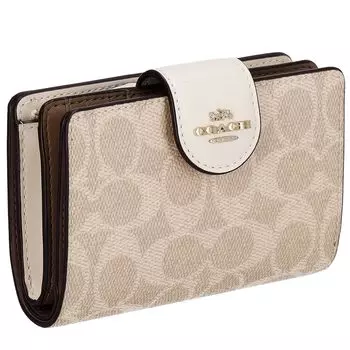 Кошелек бифолд CW786 [Coach] Женский Бежевый/Белый [Товар]