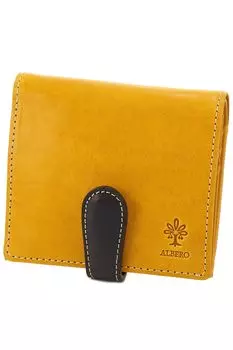 Bifold Wallet Genuine Leather Clown 6414 Yellow [Albero] Women s AL-6414-42