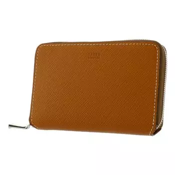 Bifold Wallet Round Zipper Genuine Leather Panama 729625 Cowhide Leather Camel [Takeo Kikuchi] Men s [04]