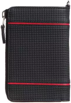 Bifold Wallet Zipper Lenclad Black x Red [Noi Interesse] (Vertical L-shaped Wallet)