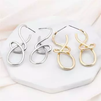 Большие художественные линии музыкальные символы серьги-подвески проволочные спиральные полые геометрические металлические преувеличенные свадебные украшения для вечеринок Pendientes золотой