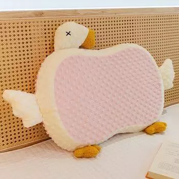 Big Back Goose Pillow Throw Pillows Plush Toy Decoration Waist Support Cushion Squint Pink