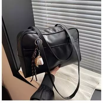 Big bag women s 2025 winter new trendy simple large capacity trendy tote bag casual foreign style shoulder bag