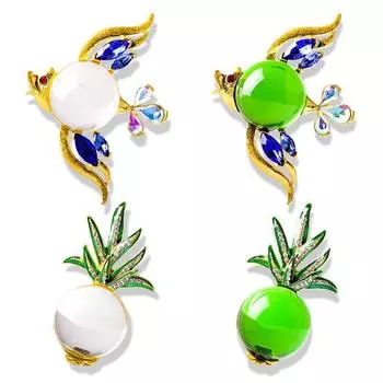 Big Belly Jelly Glass Series Женская интернет-знаменитость, тренд, трехмерная брошь в виде ананаса, брошь-птица, корсаж