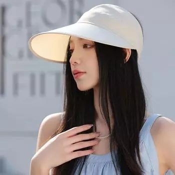 Big Brim Air Top Sun Protection Quick-Drying Baseball Hat 2025 Female New Arrival Lightweight Breathable Sun Protection UV Protection Empty top beige M(56-58cm), large eaves sunscreen