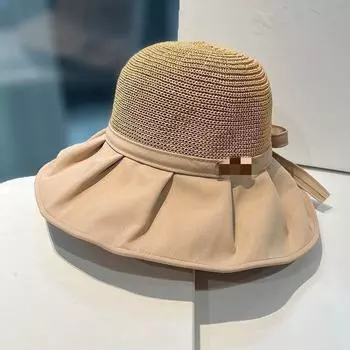 Big Brim Face-Covering Fisherman Hat Women s Summer Sun Hat K-style Easiest for Match Outdoor Travel Sun Protection Hat Khaki