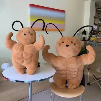 Big Chest Cockroach Plush Toys Abdominal Muscles Cockroach Stuffed Dolls Sofa Cushion
