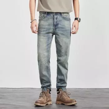 Big Cow Retro Nostalgic Jeans Men s Spring and Summer New Elastic Slim Fit Small Straight Trousers 28