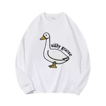 Big Dumb Duck Осенняя одежда с длинными рукавами из чистого хлопка, новый мужской и женский топ, весенний внутренний слой, базовая рубашка, футболка с круглым вырезом и длинными рукавами M коричневый