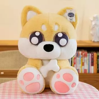 Big-Eyed Cat Doll Plush Toy Cute Shiba Inu Pig Doll Doll Throw Pillow Eight-Inch Grab Machine Doll 23 cm (0.14 kg)