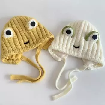 Big Eyed Frog Elastic Knitted Hat Autumn and Winter Wool Hat Baby Knitted Hat Children s Warm Ear Protector Baby Hat Recommended 8 months-4 years old (45-50cm)